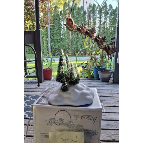 Dept 56 Snow Village Animated Reindeer And Sleigh Up, Up & Away Working Tested - Picture 3 of 8